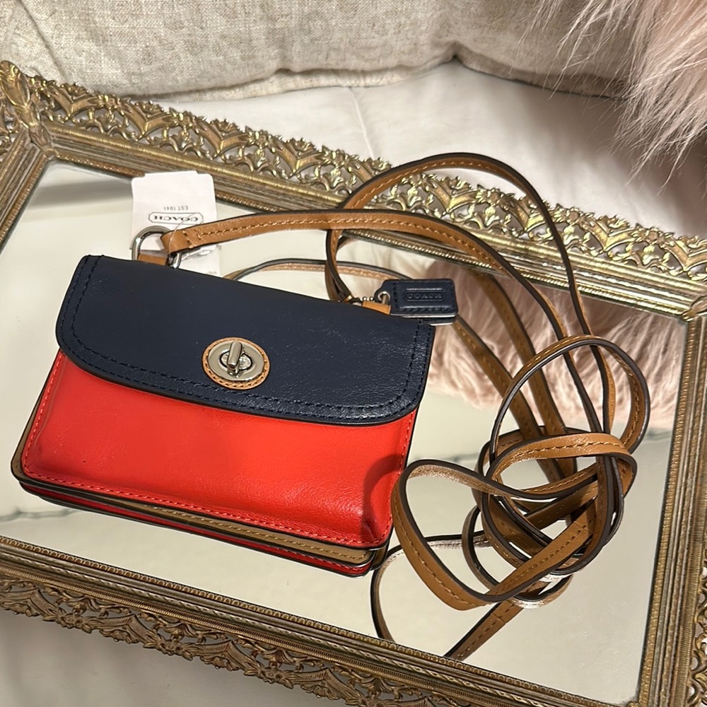 Coach Red and Navy Crossbody Bag